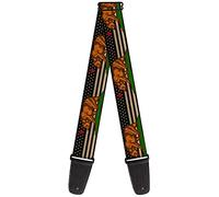 Buckle-Down Guitar Strap Cali Bear Star Us Flag Stretch Black White Red 2 Inches Wide