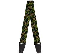 Buckle-Down Guitar Strap Camo Olive Black Skull Yard2 2 Inches Wide (GS-W35548)