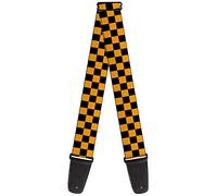 Buckle-Down Guitar Strap Checker Black Gold 2 Inches Wide