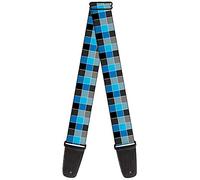 Buckle-Down Guitar Strap Checker Mosaic Blue 2 Inches Wide