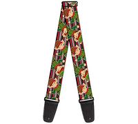 Buckle-Down Guitar Strap - Christmas Elves/Stripes Black/Red/White/Green - 2" Wide - 29-54" Length