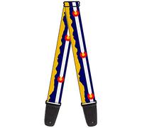 Buckle-Down Guitar Strap Colorado Flag Mountain Silhouette Yellow 2 Inches Wide