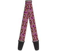 Buckle-Down Guitar Strap - Cute Skulls w/Paisley Purple/Pink/Green - 2" Wide - 29-54" Length