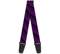 Buckle-Down Guitar Strap Diagonal Stripes Black Purple 2 Inches Wide (GS-W30439)