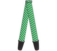 Buckle-Down Guitar Strap Diagonal Stripes Pastel Greens 2 Inches Wide