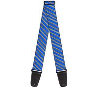 Buckle-Down Guitar Strap Diagonal Stripes Scribble Gray Blue 2 Inches Wide