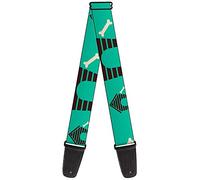 Buckle-Down Guitar Strap Dog House Bone Turquoise Brown 2 Inches Wide