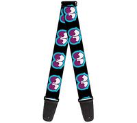 Buckle-Down Guitar Strap Dopey Eyes Black Baby Blue Purple 2 Inches Wide