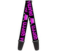 Buckle-Down Guitar Strap Drama Queen Black Fuchsia 2 Inches Wide