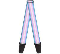 Buckle-Down Guitar Strap, Flag Transgender Baby Blue Baby Pink White, 2 Inches Wide, Multicolor, 2" Wide - 29-54" Length