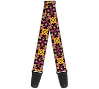 Buckle-Down Guitar Strap Geometric Sunburst Black Pink Yellow Blue 2 Inches Wide (GS-W30775)