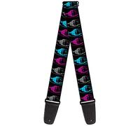 Buckle-Down Guitar Strap - Grenades Black Gray Purple Baby Blue