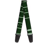 Buckle-Down Guitar Strap Guitar Neck Black White Lime Green 2 Inches Wide