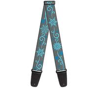 Buckle-Down Guitar Strap Holiday Snowflakes Gray Blue 2 Inches Wide