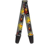 Buckle-Down Guitar Strap Hot Rod Flame Skull 2 Inches Wide