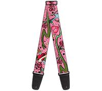 Buckle-Down Guitar Strap Live Hard Die Young Pink 2 Inches Wide