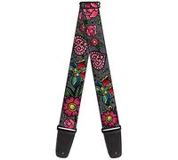 Buckle-Down Guitar Strap - Love Kills CLOSE-UP Gray - 2" Wide - 29-54" Length