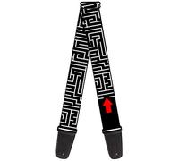 Buckle-Down Guitar Strap Maze Black White Red 2 Inches Wide