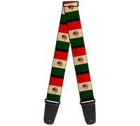 Buckle-Down Guitar Strap Mexico Flag Distressed 2 Inches Wide (GS-W33930)