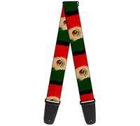 Buckle-Down Guitar Strap Mexico Flag Distressed Painting 2 Inches Wide