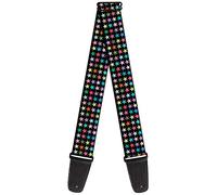 Buckle-Down Guitar Strap Mini Stars Black Multi Color 2 Inches Wide