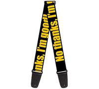 Buckle-Down Guitar Strap No Thanks Im Good Black Gold 2 Inches Wide