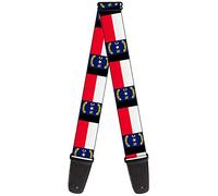 Buckle-Down Guitar Strap North Carolina Flag Black 2 Inches Wide