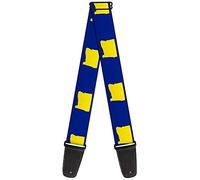 Buckle-Down Guitar Strap - Oregon State Silhouette Blue/Yellow - 2" Wide - 29-54" Length