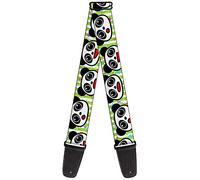 Buckle-Down Guitar Strap Panda Bear Cartoon Bamboo White Greens Multi Color 2 Inches Wide