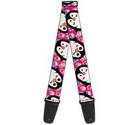 Buckle-Down Guitar Strap Penguins Cupcakes Fuchsia Purple White 2 Inches Wide
