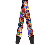 Buckle-Down Guitar Strap Pets Snacks Rainbow Collage 2 Inches Wide