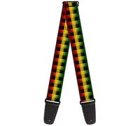 Buckle-Down Guitar Strap - Plaid Black/Rasta - 2" Wide - 29-54" Length