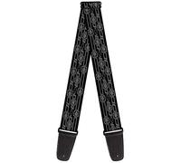 Buckle-Down Guitar Strap - Retro Chevy Bowtie Monogram Black/Gray - 2" Wide - 29-54" Length