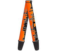 Buckle-Down Guitar Strap - San Francisco Vivid Skyline Orange Fade/Black - 2" Wide - 29-54" Length