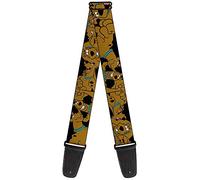 Buckle-Down Guitar Strap - Scooby Doo Stacked CLOSE-UP Black - 2" Wide - 29-54" Length