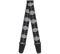 Buckle-Down Guitar Strap - Skull Candy Black/Gray/White - 2" Wide - 29-54" Length
