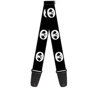 Buckle-Down Guitar Strap - Smiling Panda Face Black/White - 2" Wide - 29-54" Length