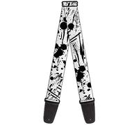Buckle-Down Guitar Strap - Splatter White/Black - 2" Wide - 29-54" Length