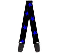Buckle-Down Guitar Strap Star Black Blue 2 Inches Wide