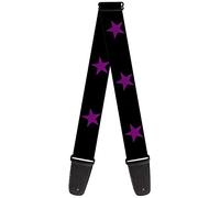 Buckle-Down Guitar Strap Star Black Purple 2 Inches Wide