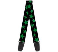 Buckle-Down Guitar Strap Stars Scattered Black Green 2 Inches Wide