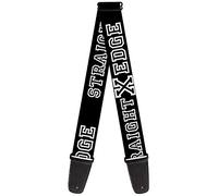 Buckle-Down Guitar Strap - STRAIGHT EDGE Black/White - 2" Wide - 29-54" Length