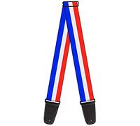 Buckle-Down Guitar Strap Stripes Blue White Red 2 Inches Wide