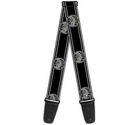 Buckle-Down Guitar Strap - SUPER BEE Logo/Stripes Black/Gray/Yellow/White - 2" Wide - 29-54" Length