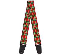 Buckle-Down Guitar Strap Tartan Plaid Red Green 2 Inches Wide