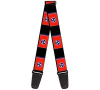 Buckle-Down Guitar Strap Tennessee Flags Black 2 Inches Wide