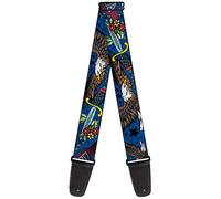 Buckle-Down Guitar Strap Truth And Justice Close Up Blue 2 Inches Wide