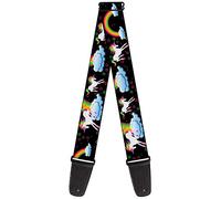 Buckle-Down Guitar Strap Unicorns Rainbows Stars Black 2 Inches Wide
