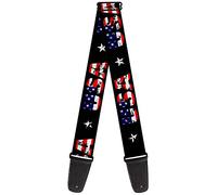 Buckle-Down Guitar Strap USA Star Black US Flags 2 Inches Wide