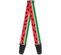 Buckle-Down Guitar Strap - Watermelon Stripe Red/Green/Black - 2" Wide - 29-54" Length